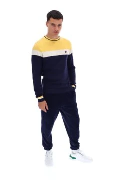 FILA Alden Textured Knitted Colour Block Sweater 11 FILA Alden Textured Knitted Colour Block Sweater -Cheap US Modern Apparel Store ALDEN FW23MH046 410 12