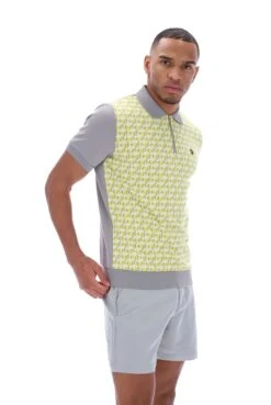 FILA Axel Geo Jacqaurd Polo -Cheap US Modern Apparel Store AXEL SS24MG004 363 33