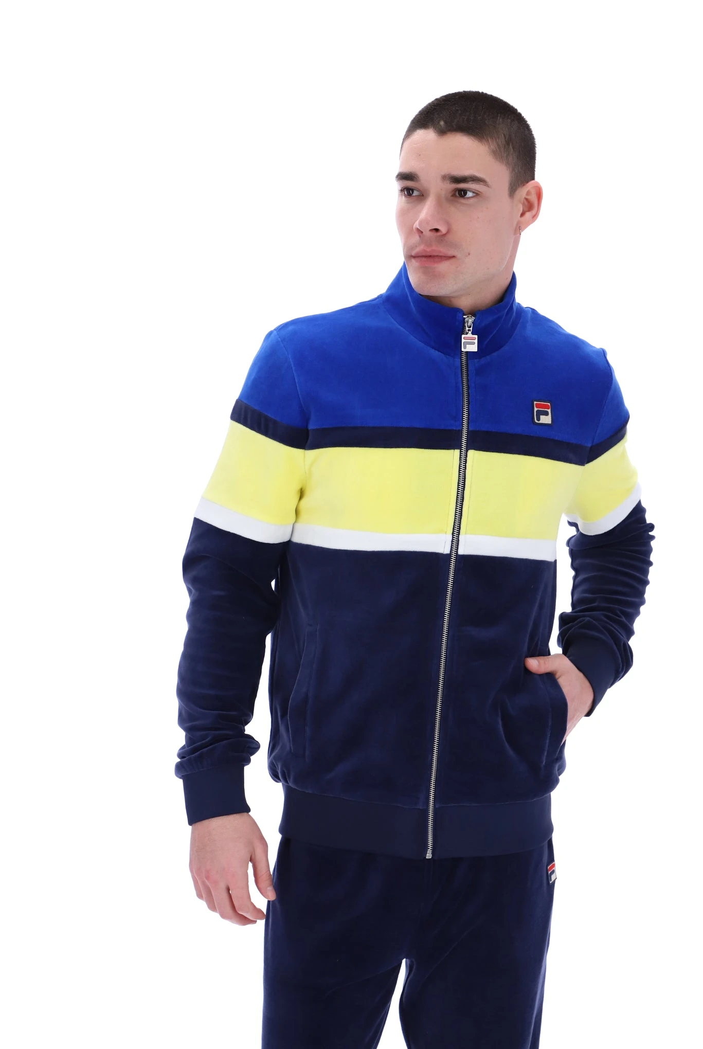 FILA Decker Colour Blocked Velour Track Top 1 FILA Decker Colour Blocked Velour Track Top