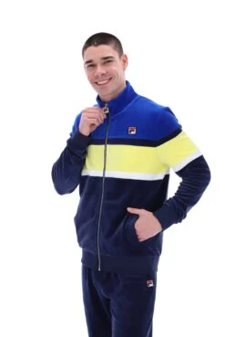 FILA Decker Colour Blocked Velour Track Top 14 FILA Decker Colour Blocked Velour Track Top -Cheap US Modern Apparel Store DECKER S23MH013 410 23
