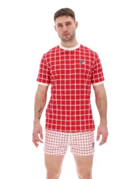 FILA Freddie Check Contrast Rib T-Shirt -Cheap US Modern Apparel Store FREDDIE SS24MH025 640 19