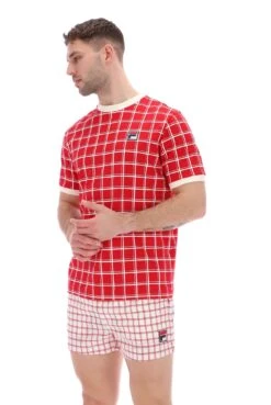 FILA Freddie Check Contrast Rib T-Shirt