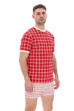 FILA Freddie Check Contrast Rib T-Shirt -Cheap US Modern Apparel Store FREDDIE SS24MH025 640 28