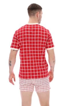 FILA Freddie Check Contrast Rib T-Shirt -Cheap US Modern Apparel Store FREDDIE SS24MH025 640 33