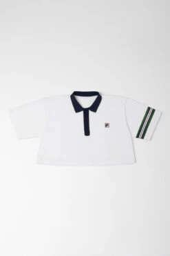 FILA Cropped Flared Polo With Contrast Collar