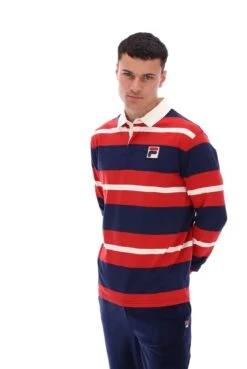 FILA Matteo Striped Rugby Shirt -Cheap US Modern Apparel Store MATTEO FW23MH054 410 25