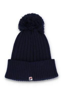 FILA Teo Ribbed Turnup Pom Beanie -Cheap US Modern Apparel Store Teo FHXF23004 410 02